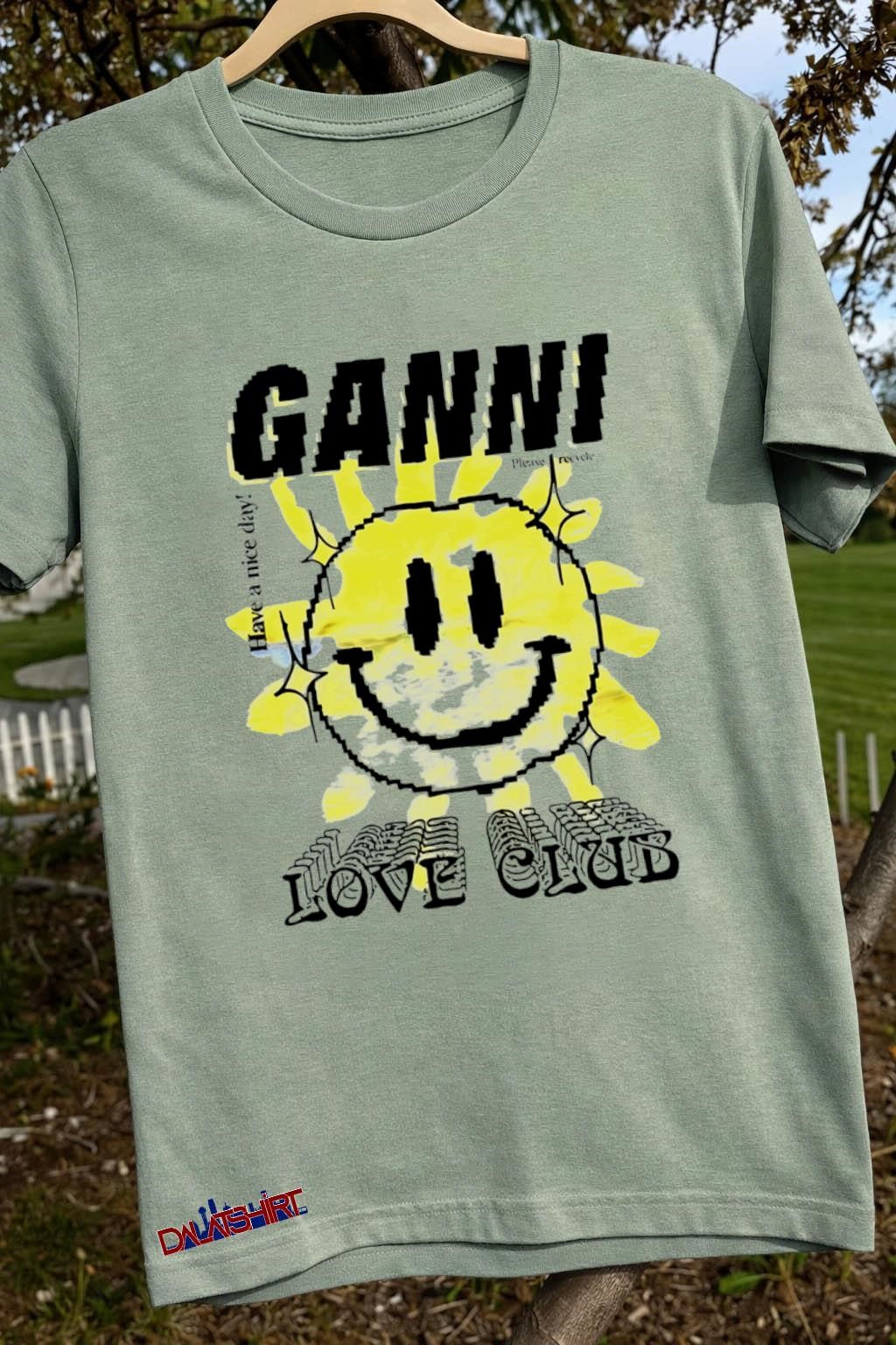 Ganni Have A Nice Day Love Club Pixel Sun shirt