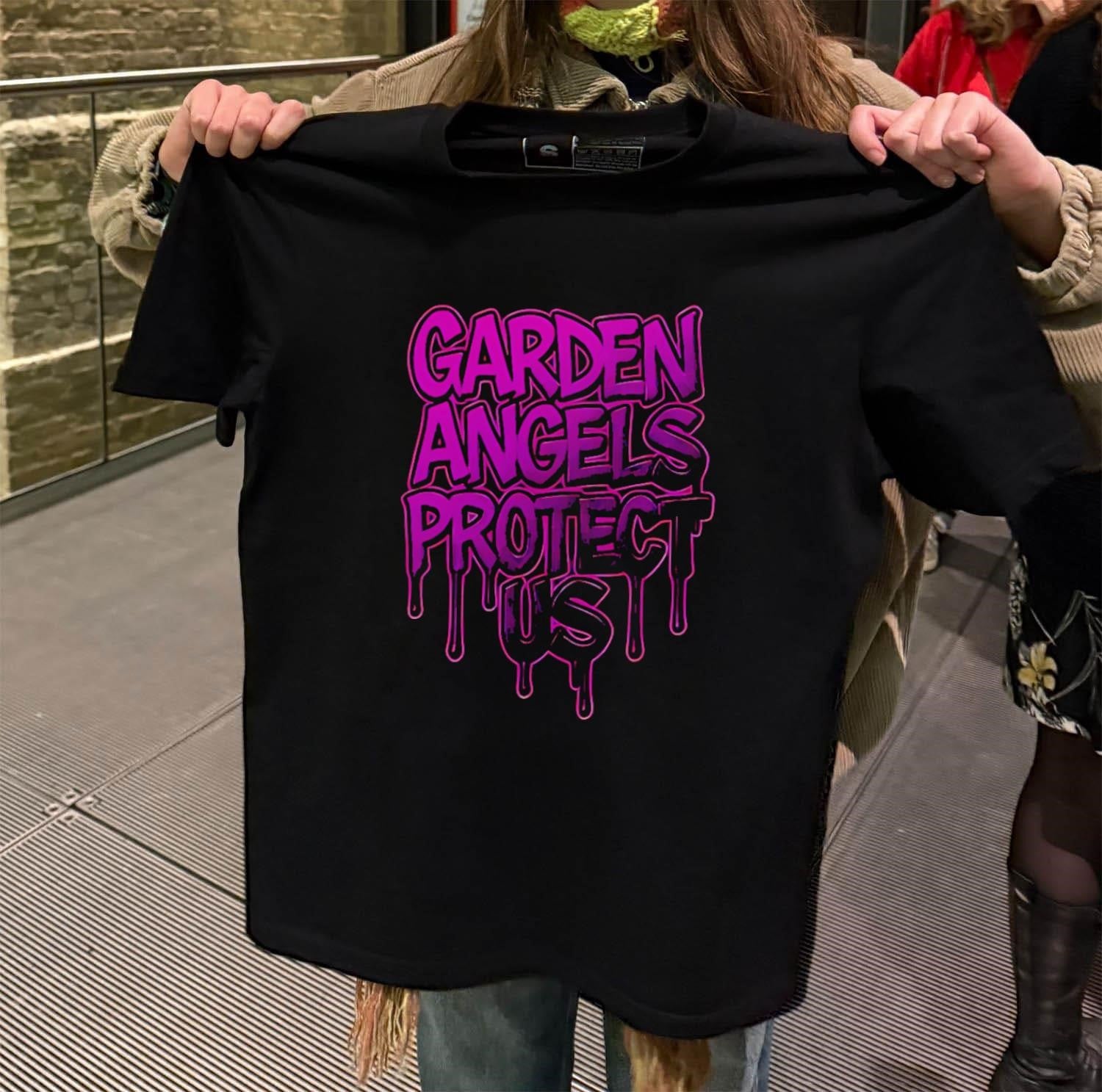 Garden Angels Protect Us Purple Graffiti Style Drip shirt