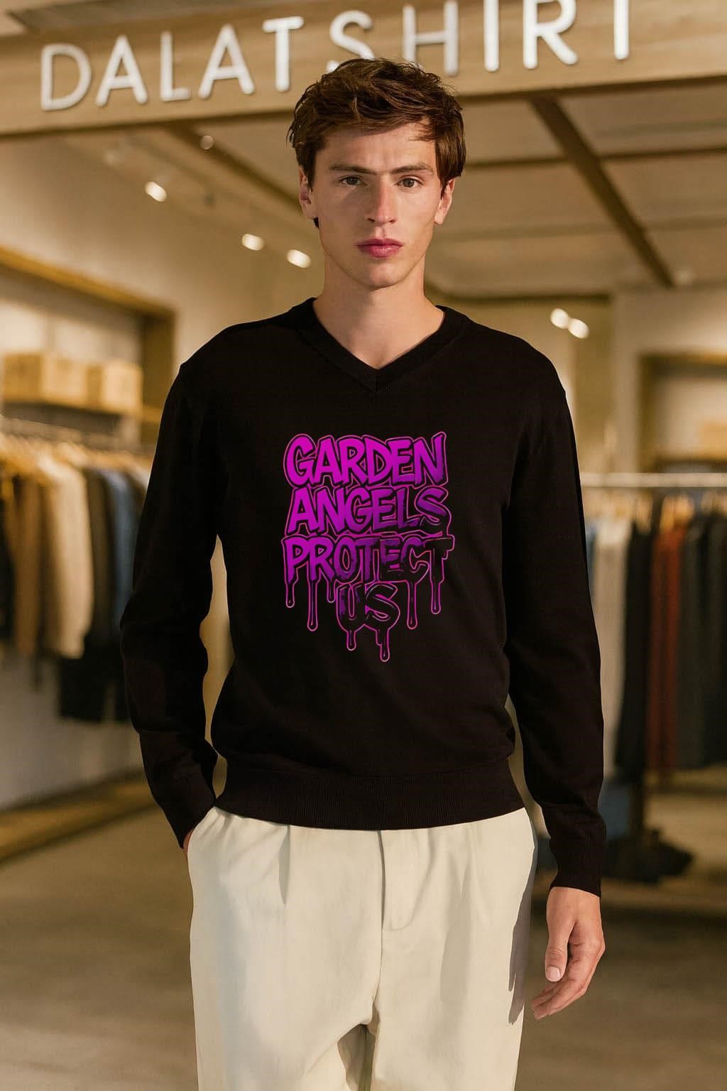 Garden Angels Protect Us Purple Graffiti Style Drip shirt