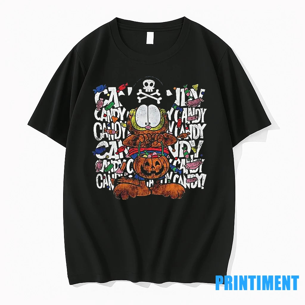 Garfield Halloween Candy Repeat Retro Tshirts Sweater