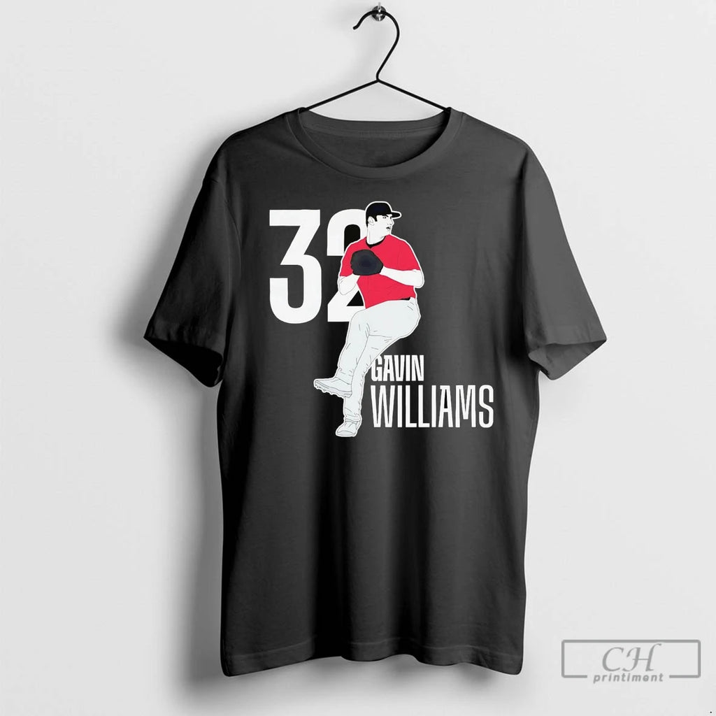 Gavin Williams 32 Pitching Cleveland Guardians T Shirts