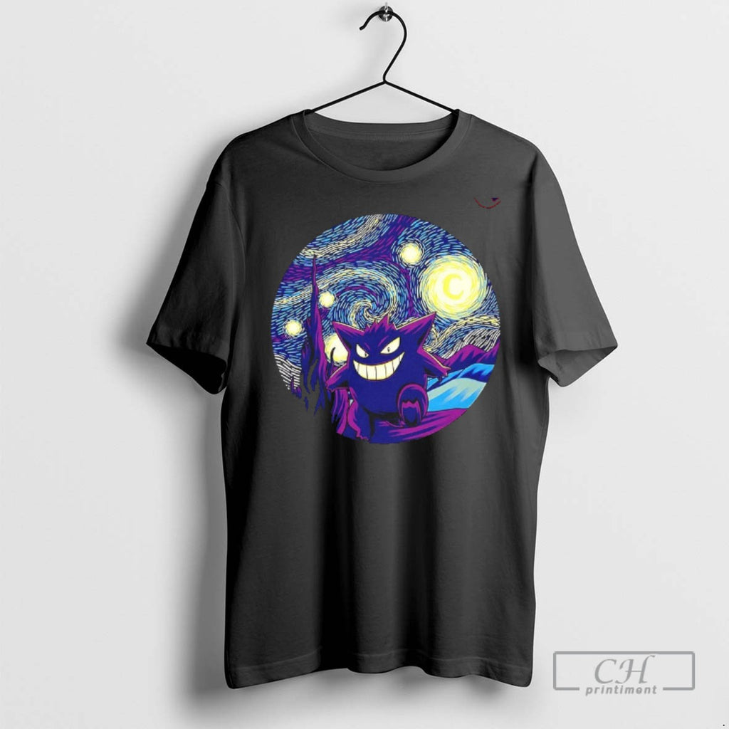 Gengar X Van Goghs Starry Night Starry Ghost T Shirts