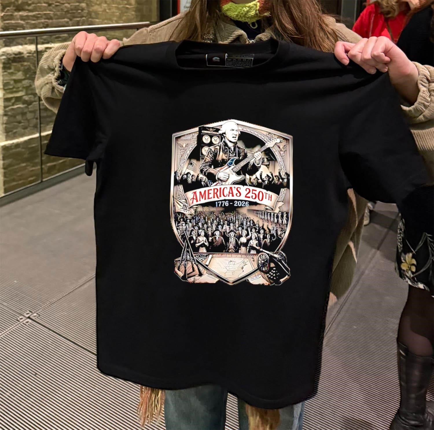 George Washington America’s 250th 1776-2026 Electric Guitar shirt