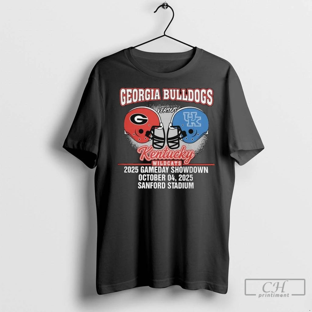 Georgia Bulldogs Vs Kentucky Wildcats Football Gameday Showdown October 4 2025 Sanford Stadium Helmet Long