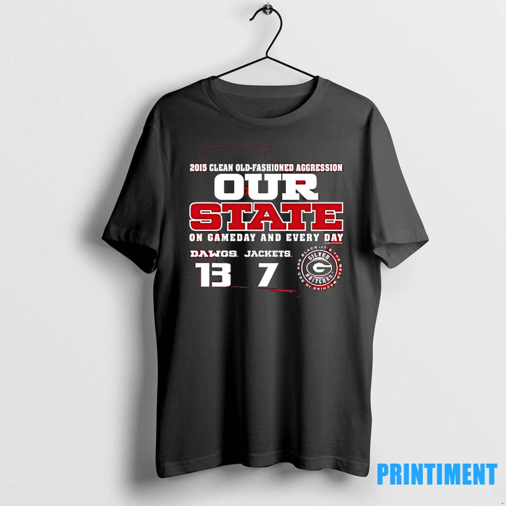 Georgia Bulldogs Vs Georgia Tech Yellow Jackets 2015 Our State Rivalry Score Tshirts Sweater