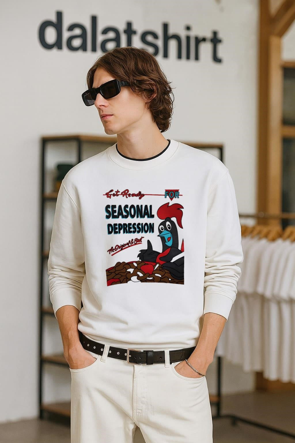 Get Ready For Seasonal Depression Rooster Cereal Parody shirt