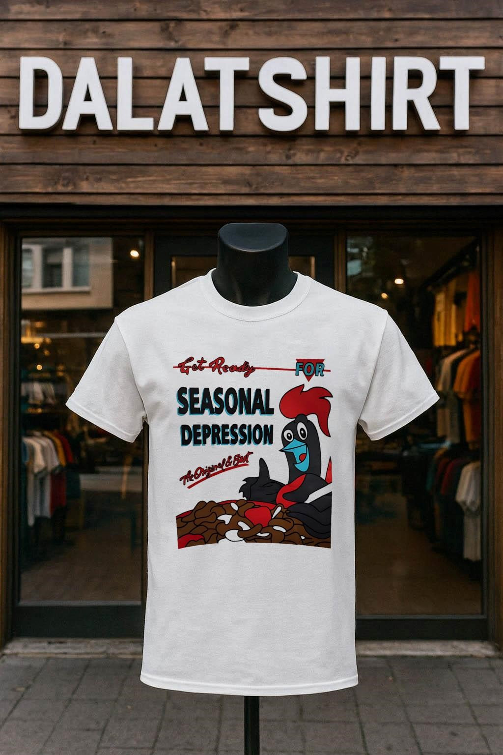 Get Ready For Seasonal Depression Rooster Cereal Parody shirt