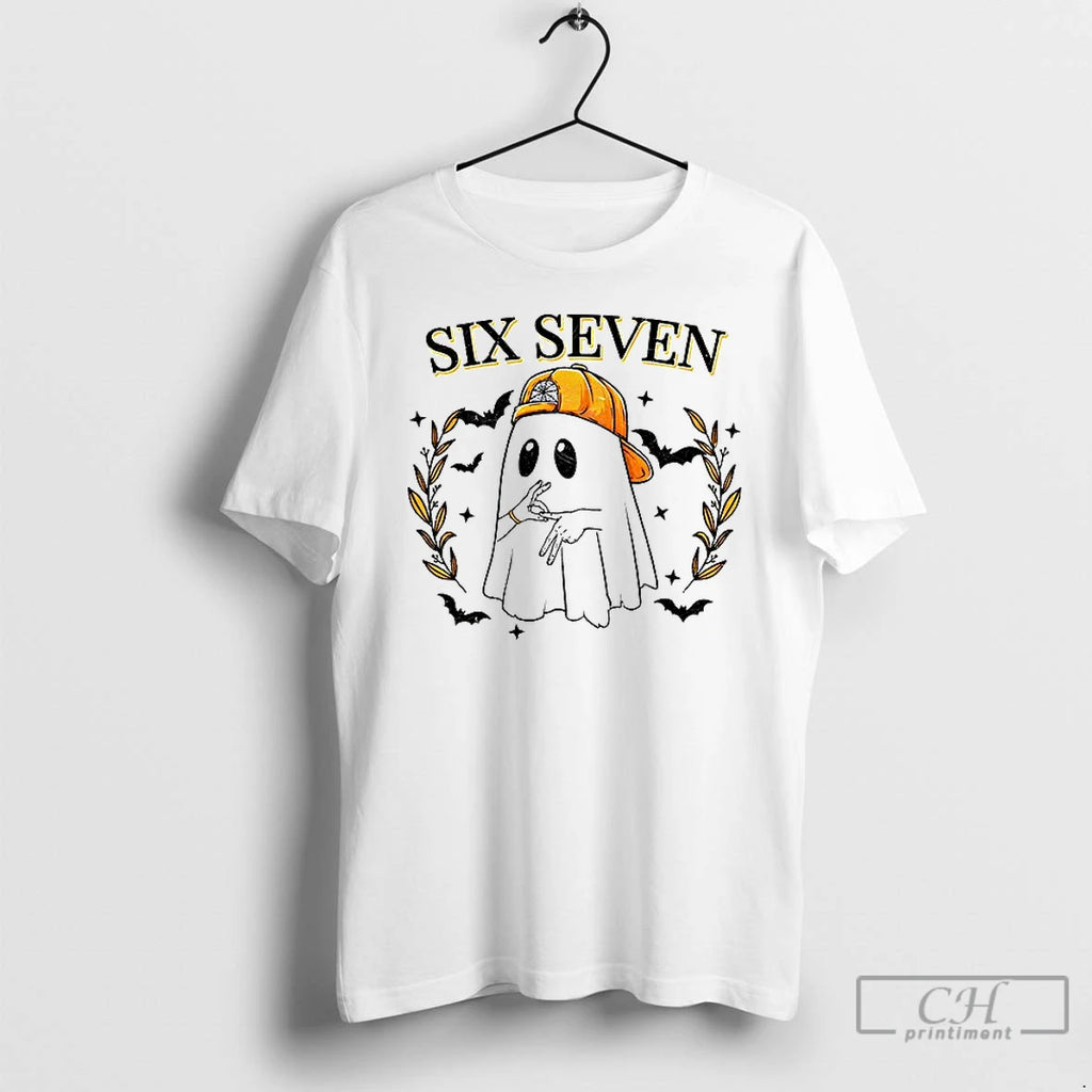 Ghost Funny 6 7 Number Meme Spooky Season Halloween T Shirts