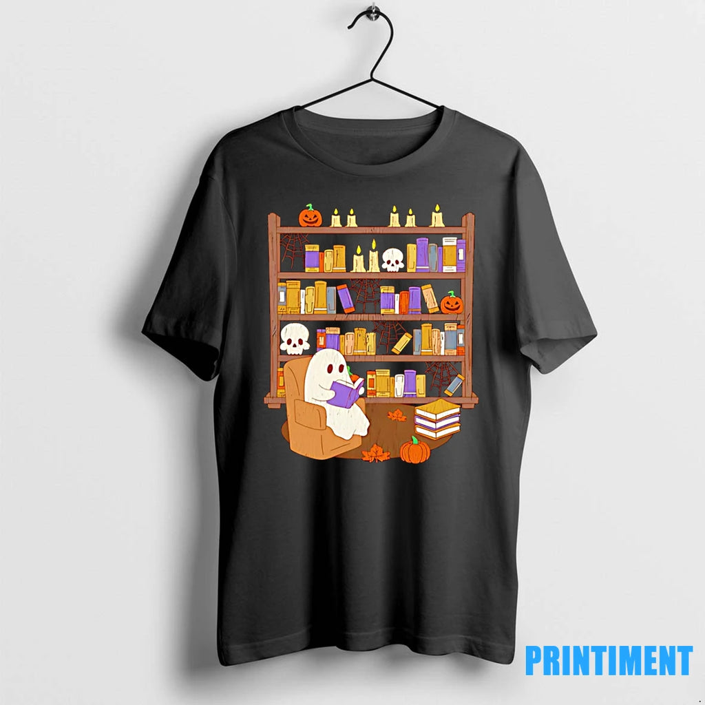 Ghost Library Halloween Cartoon Tshirts Sweater