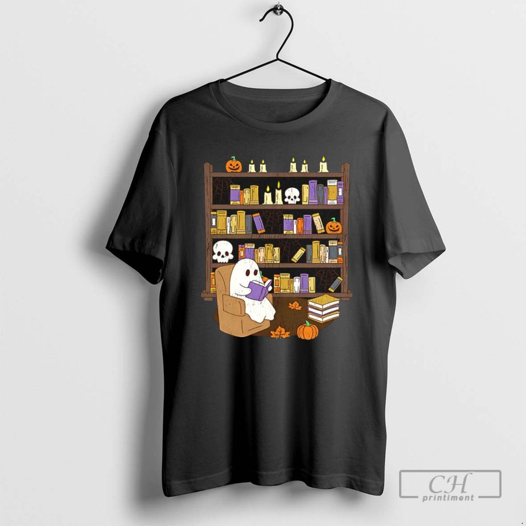 Ghost Library Halloween T Shirts