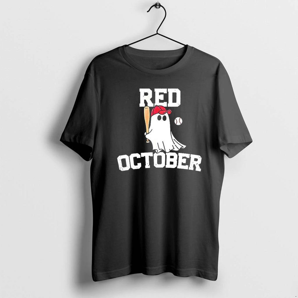 Ghost Playing Baseball Red October Halloween Tshirts Sweater