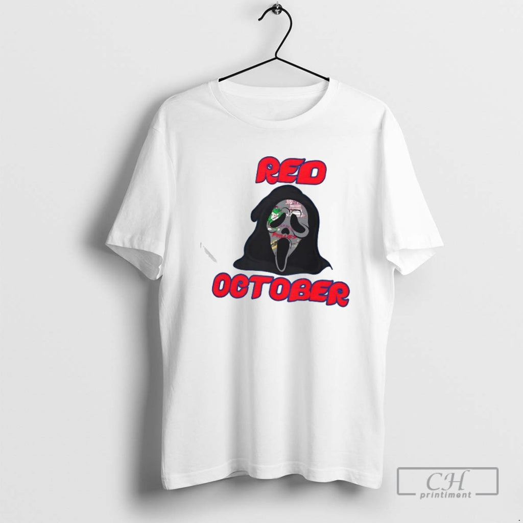 Ghostface X Philadelphia Phillies Baseball Red October Horror Killer T Shirts