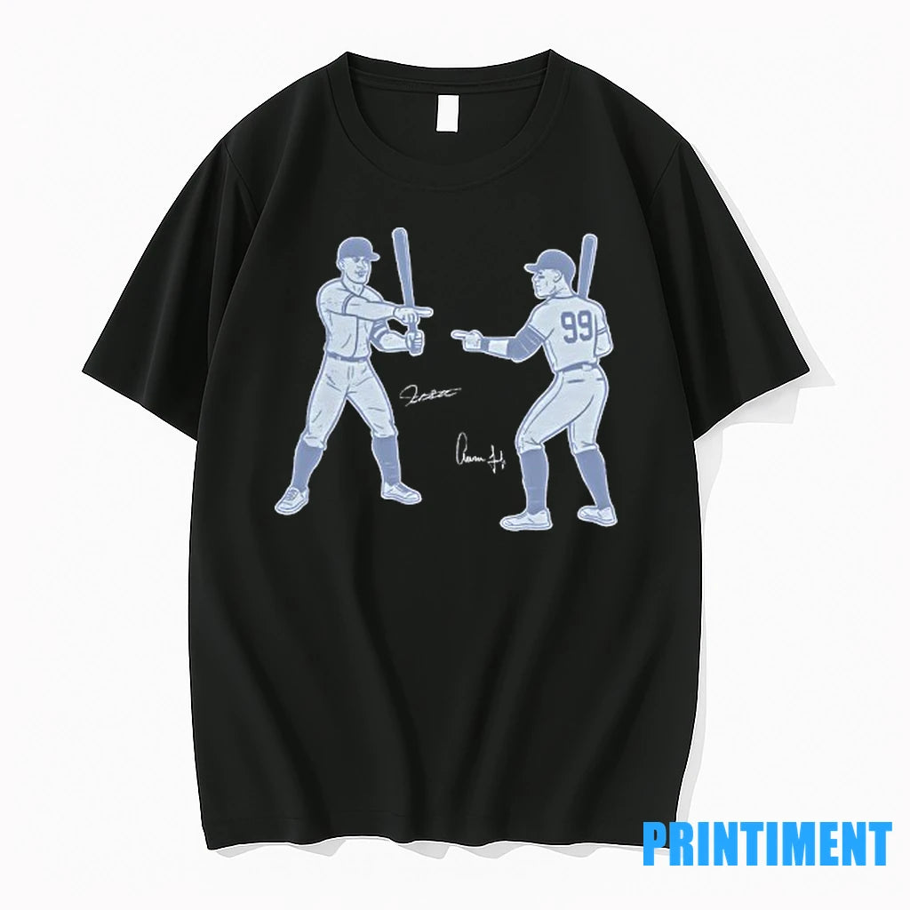 Giancarlo Stanton And Aaron Judge New York Yankees Baseball Signatures Tshirts Sweater