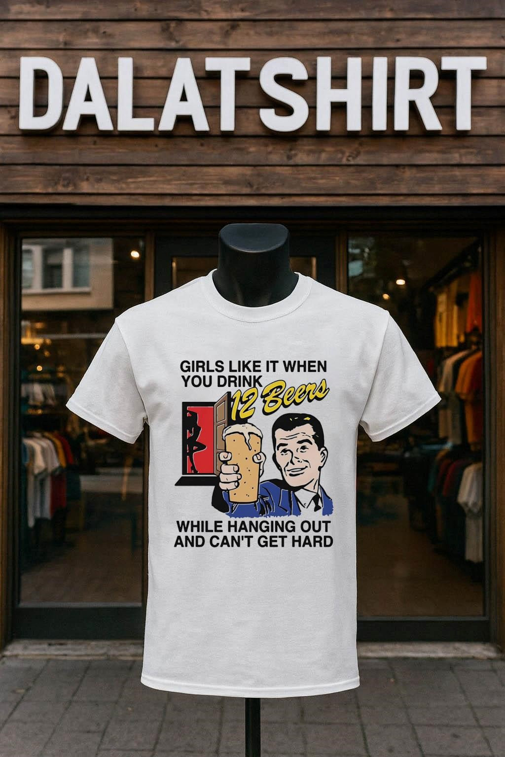 Girls Like It When You Drink 12 Beers Retro Man shirt