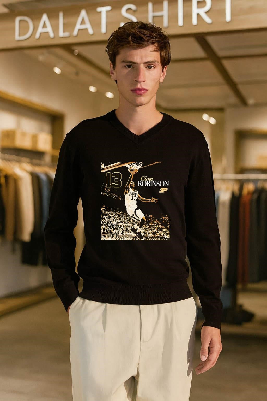 Glenn Robinson 13 Purdue Basketball Slam Dunk Graphic shirt