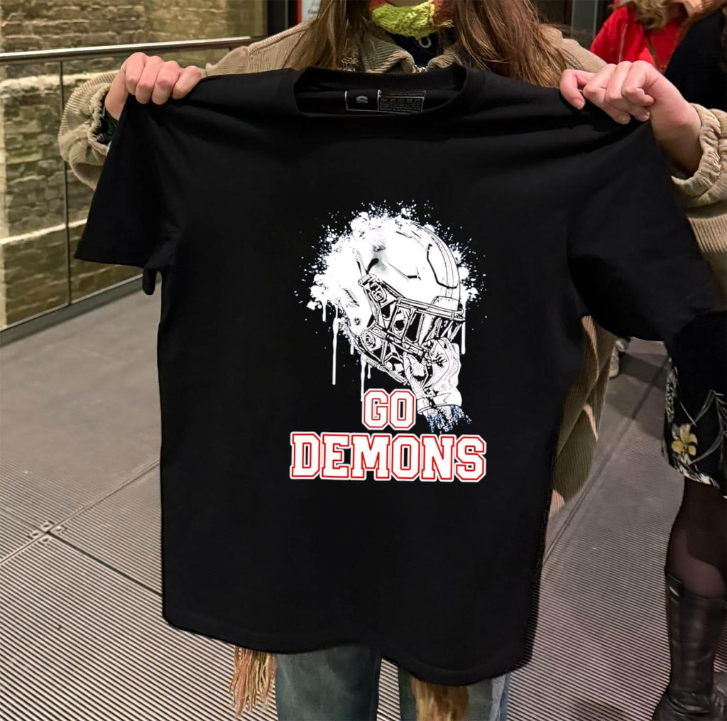 Go Demons Football Helmet Splash shirt