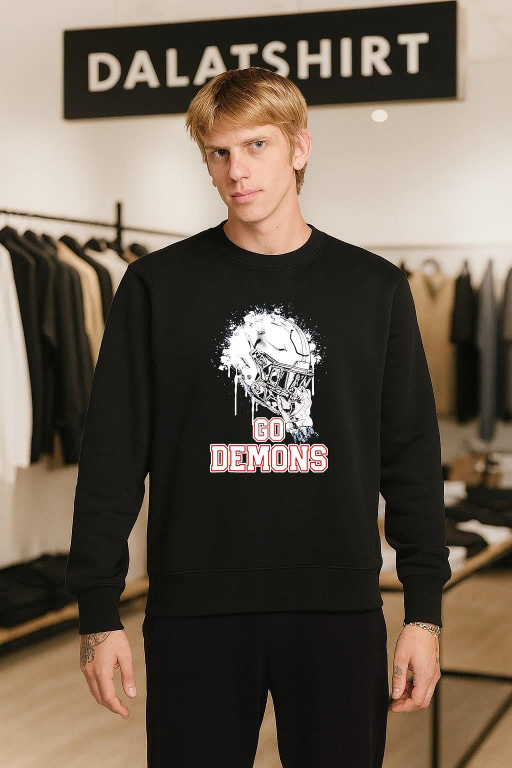 Go Demons Football Helmet Splash shirt
