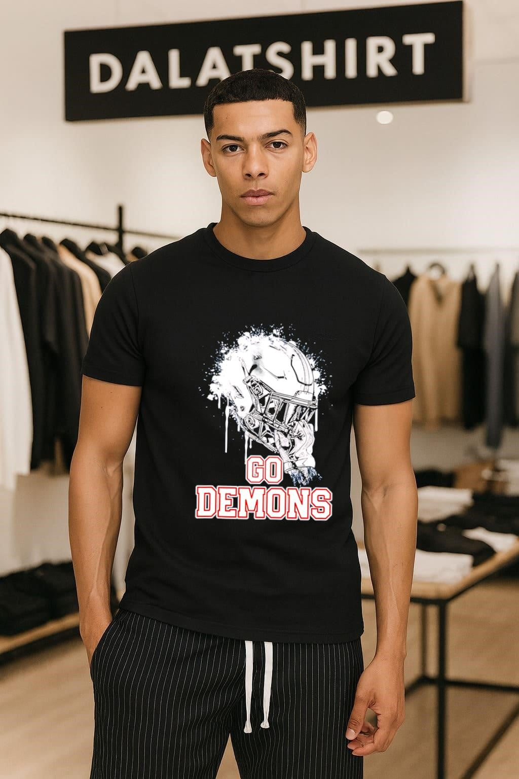 Go Demons Football Helmet Splash shirt
