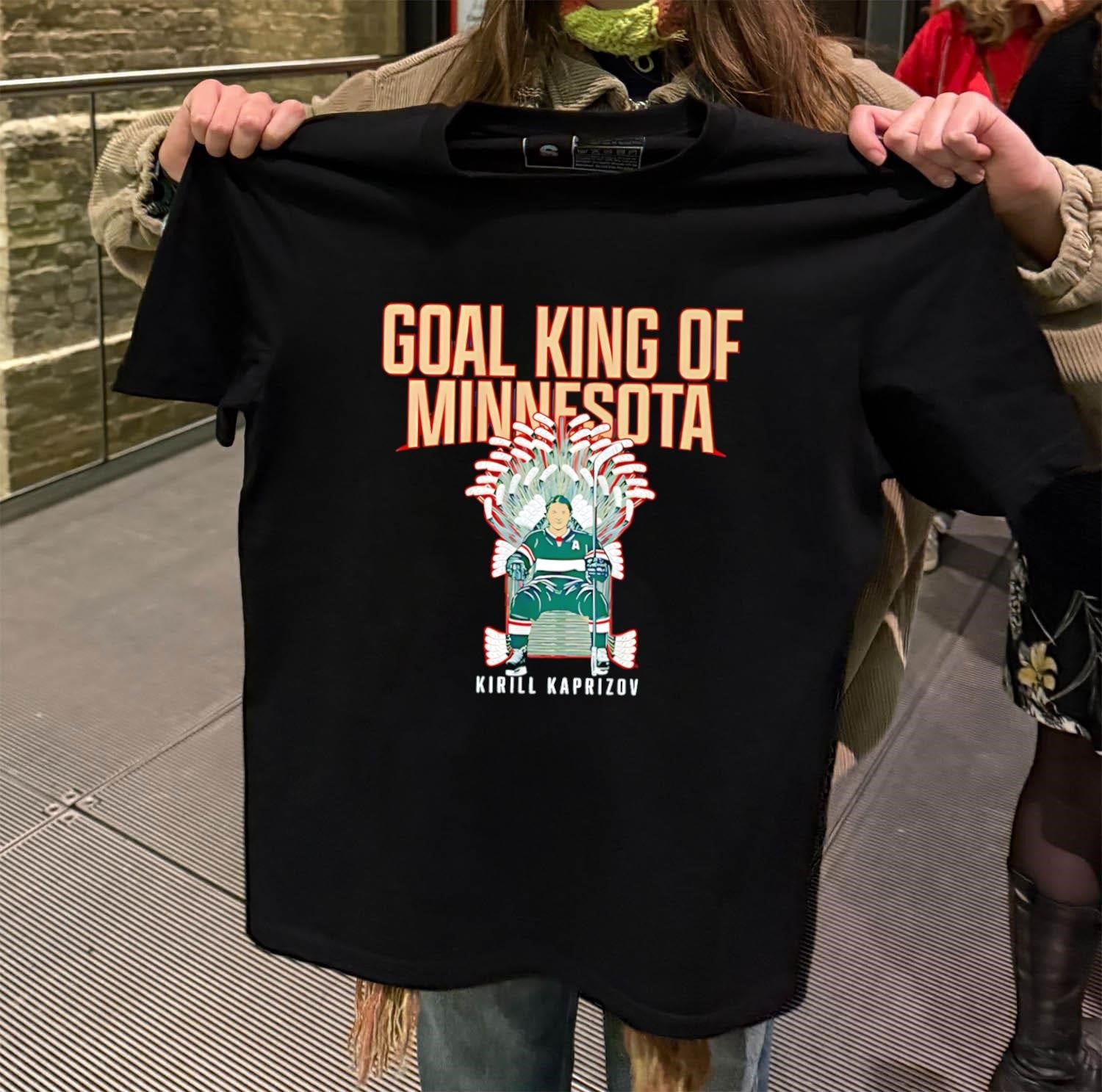 Goal King Of Minnesota Kirill Kaprizov Hockey Stick Throne shirt