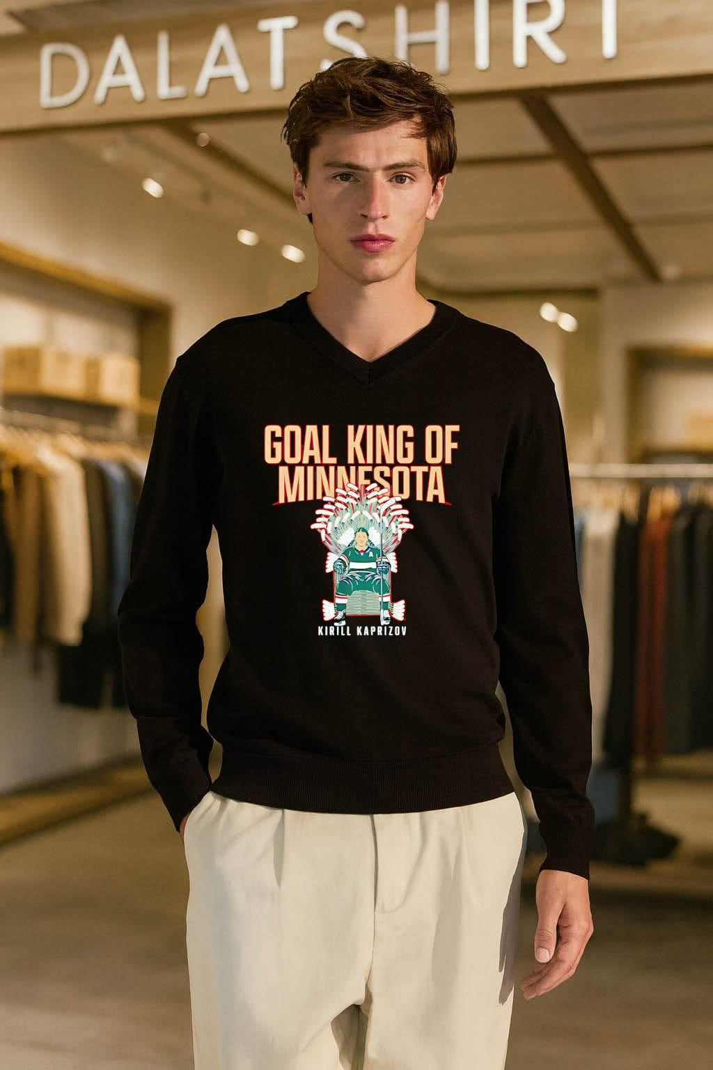 Goal King Of Minnesota Kirill Kaprizov Hockey Stick Throne shirt