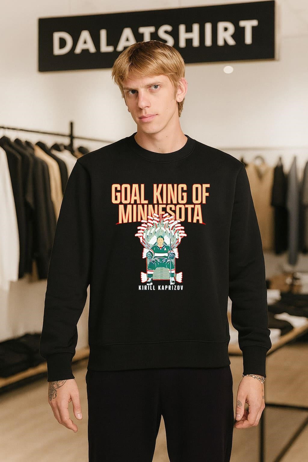 Goal King Of Minnesota Kirill Kaprizov Hockey Stick Throne shirt