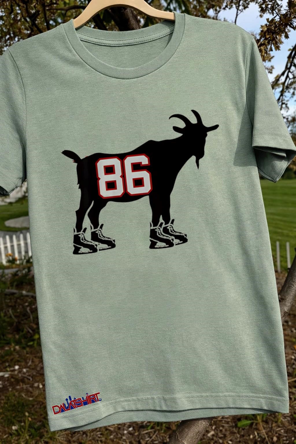 Goat Number 86 Wearing Hockey Skates Graphic shirt