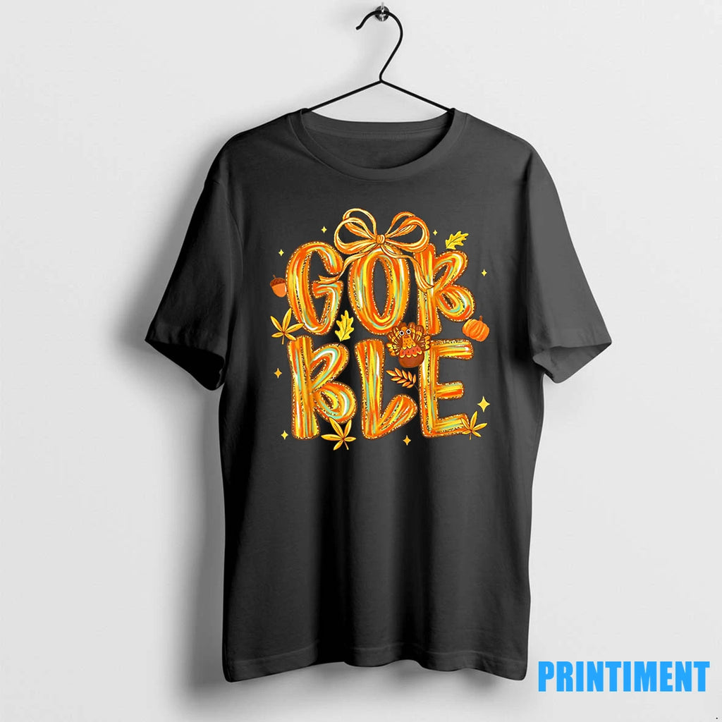 Gobble Turkey Coquette Fall Autumn Brushstroke Thanksgiving Tshirts Sweater