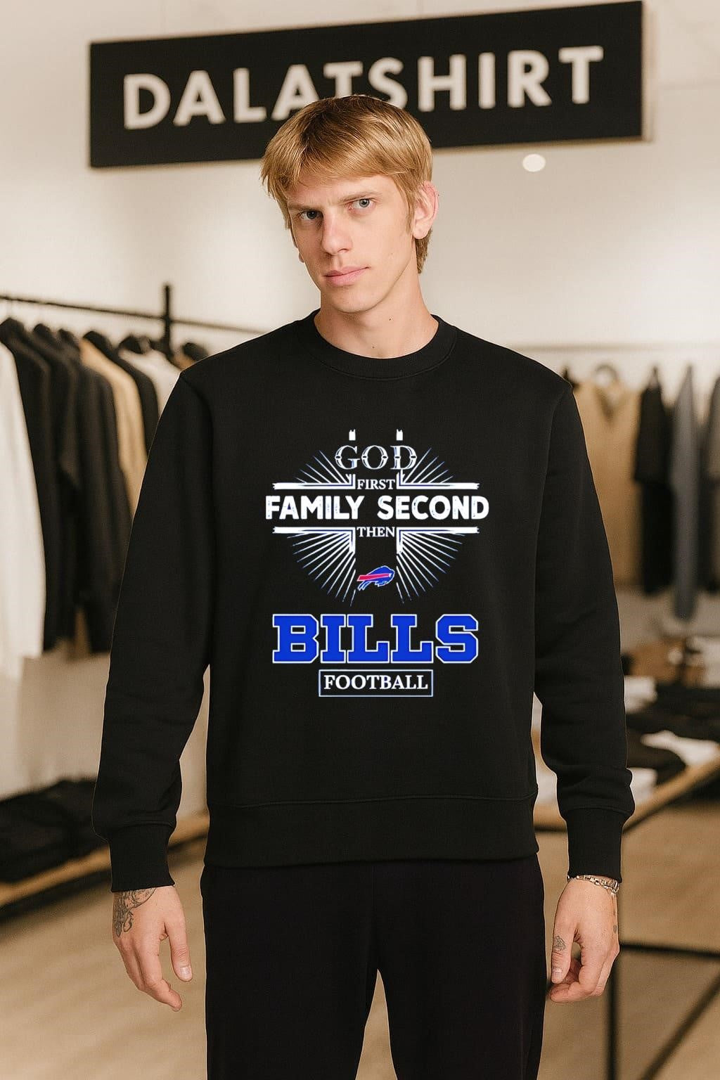 God First Family Second Then Bills Football Sports Graphic shirt