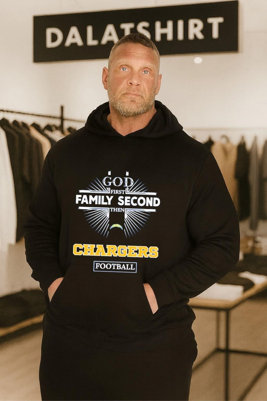 God First Family Second Then Chargers Logo Football shirt