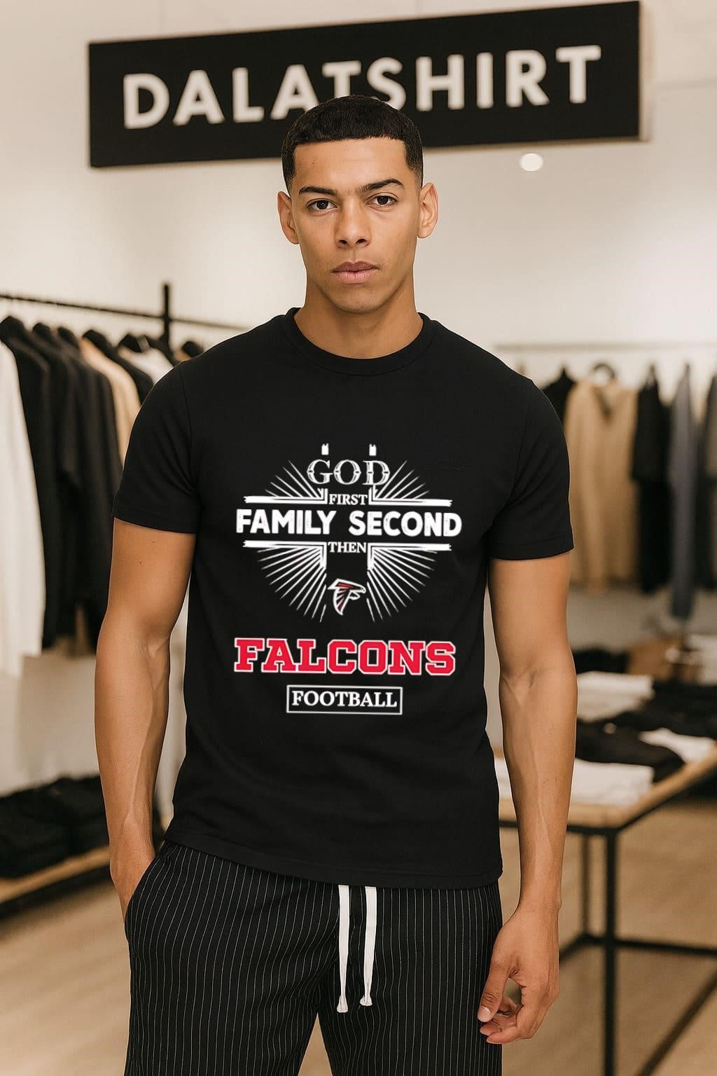 God First Family Second Then Falcons Football Sports Graphic shirt