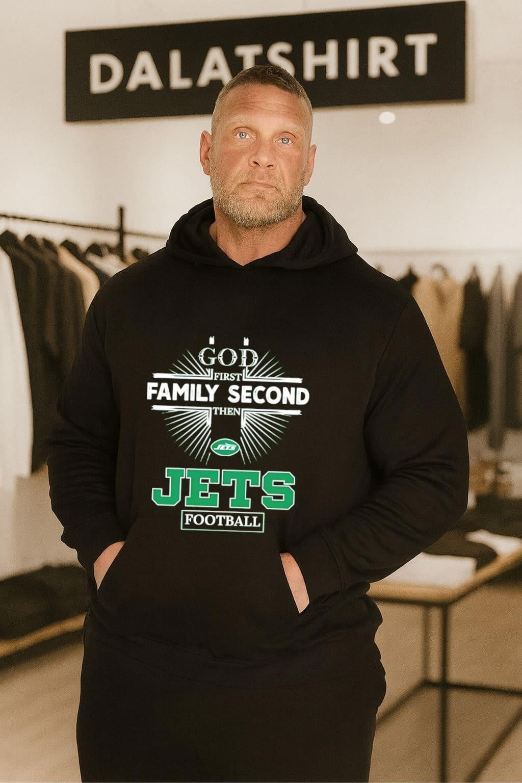 God First Family Second Then Jets Logo Football shirt