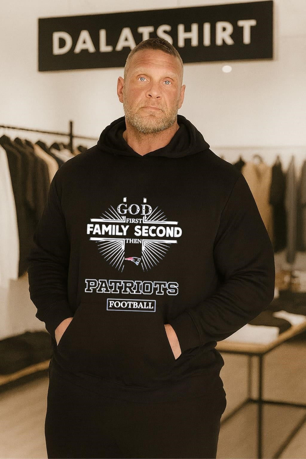 God First Family Second Then Patriots Logo Football shirt