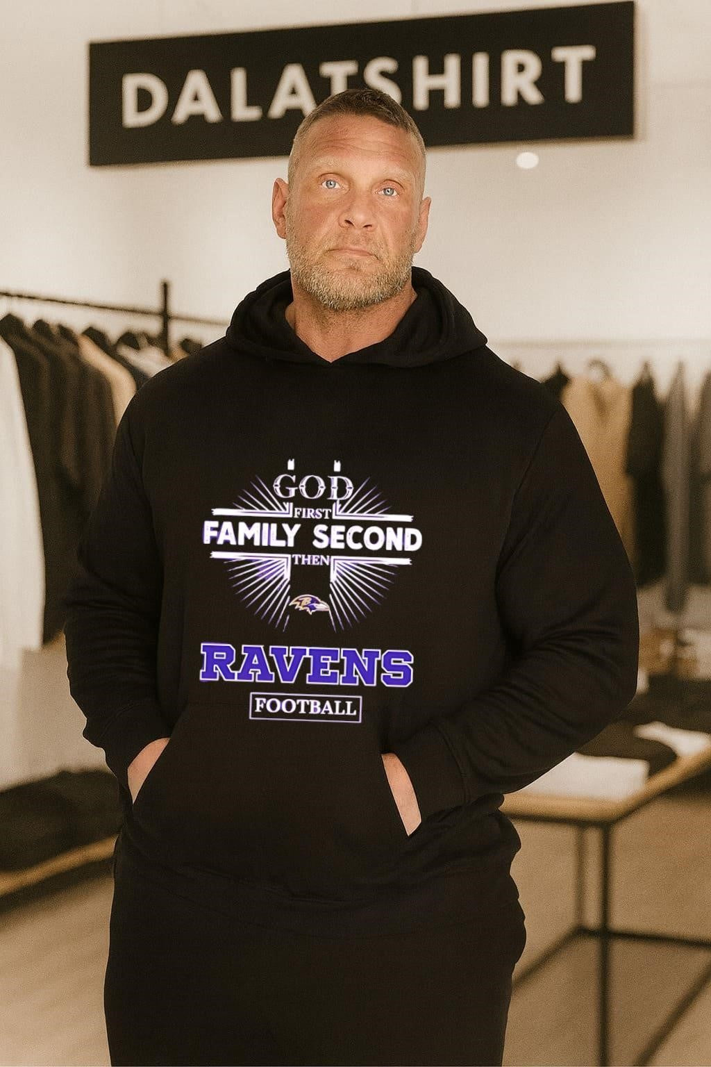 God First Family Second Then Ravens Football Sports Graphic shirt
