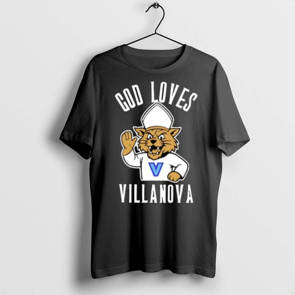 God Loves Villanova Wildcats Logo T Shirts