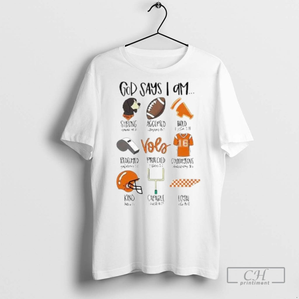 God Says I Am Tennessee Vols Ornaments T Shirts