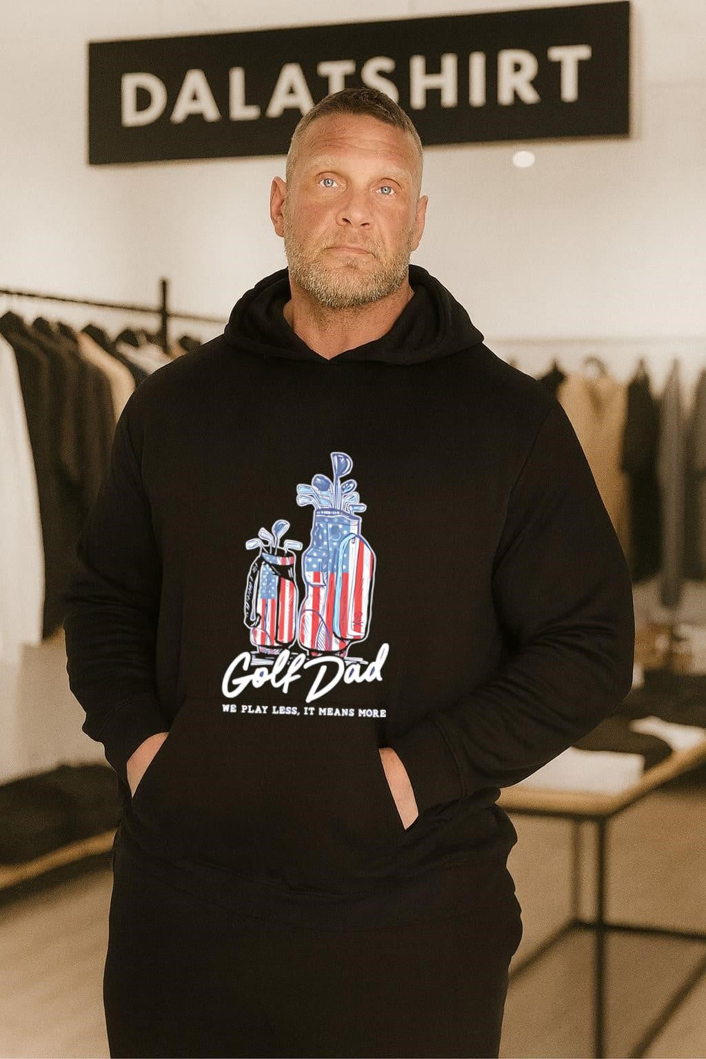 Golf Dad Bags USA we play less it means more shirt