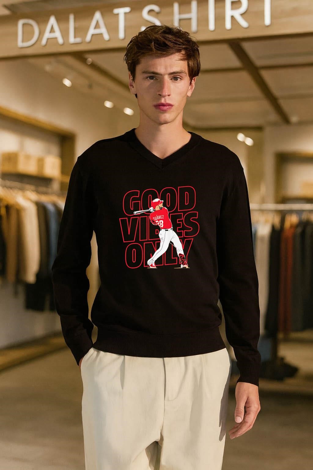 Good Vibes Only Eugenio Suárez 28 Baseball Swing Graphic shirt