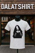 Gothic Nun Portrait with Cross Symbol Graphic shirt