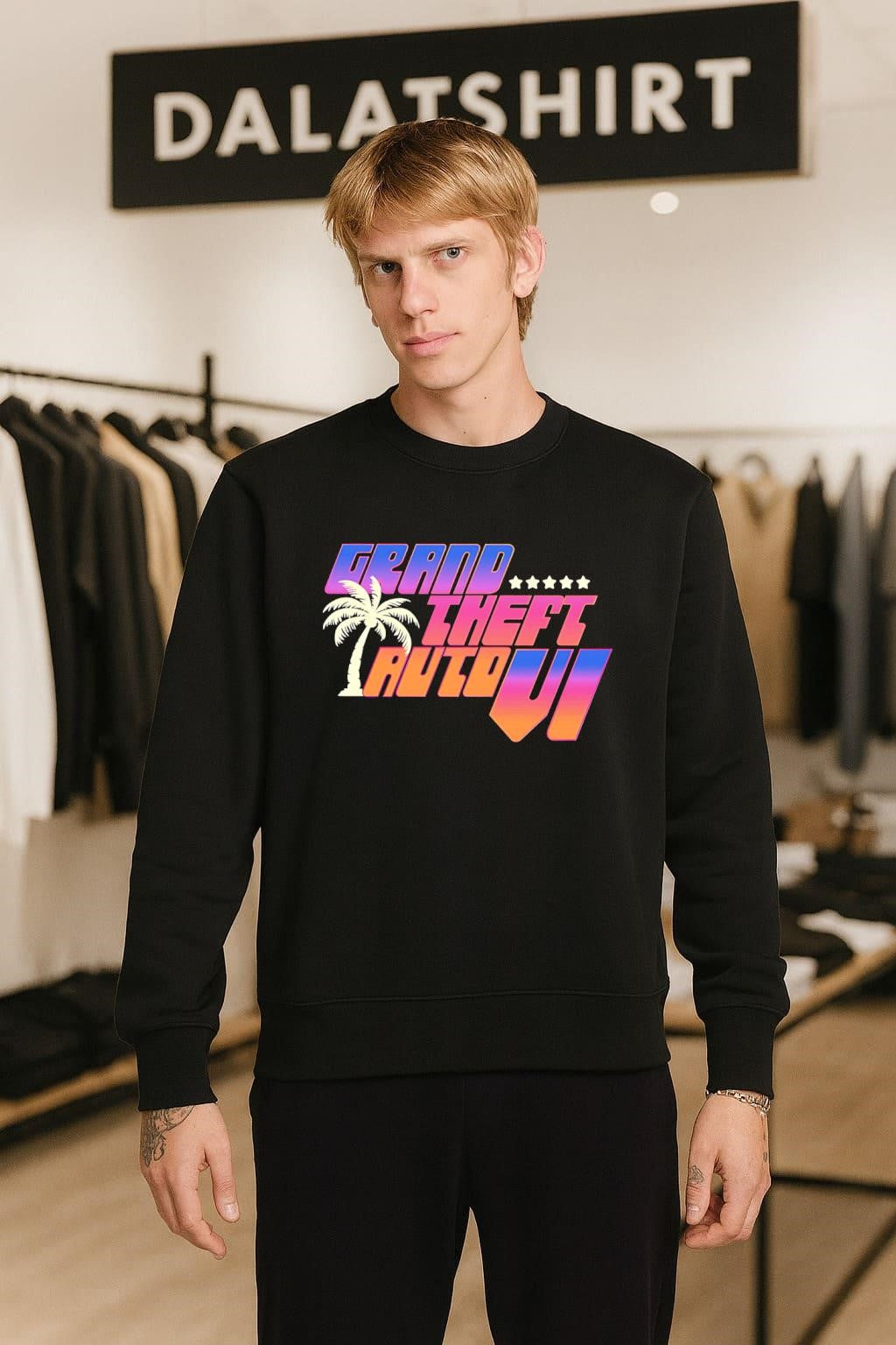 Grand Theft Auto VI Palm Tree Stars Logo Gaming shirt