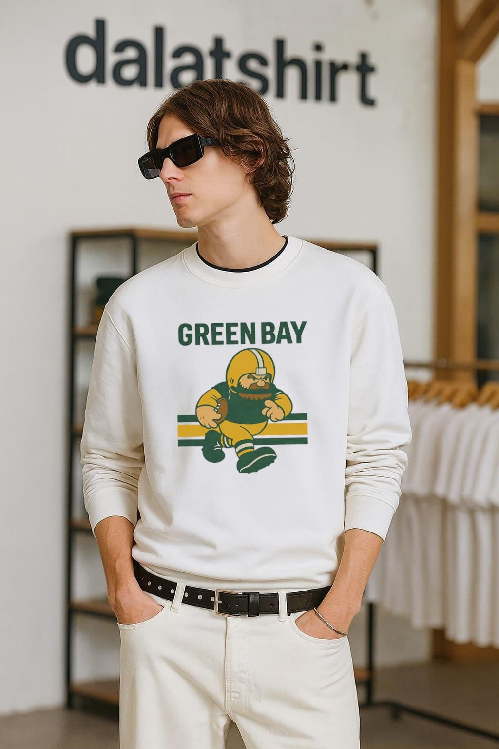 Green Bay Football Player Retro Character Sport shirt shirt