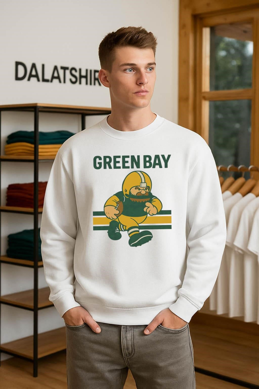 Green Bay Football Player Retro Character Sport shirt shirt