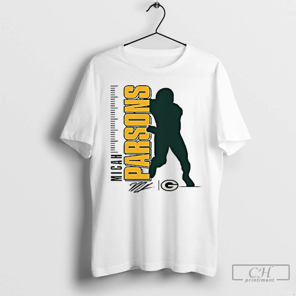 Green Bay Packers Micah Parsons Yards Silhouette Signature T Shirts