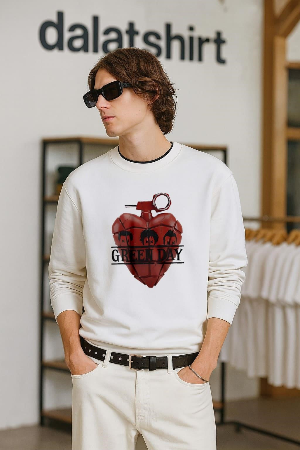 Green Day American Idiot Heart Grenade Band Members Faces shirt