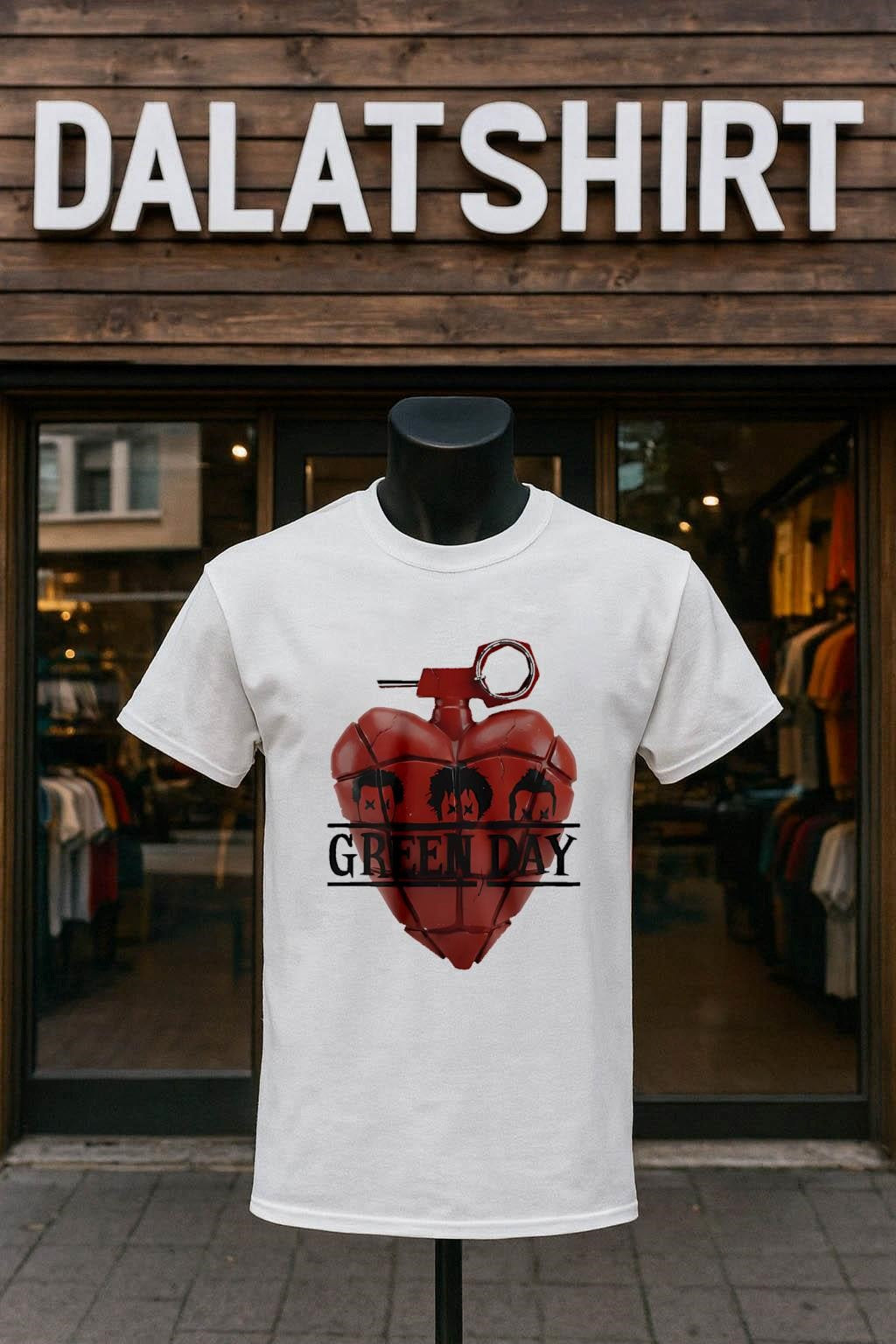 Green Day American Idiot Heart Grenade Band Members Faces shirt