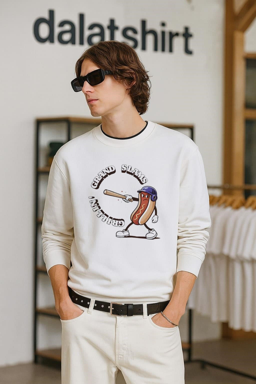 Grillin’ Grand Slams Hotdog Baseball Character shirt