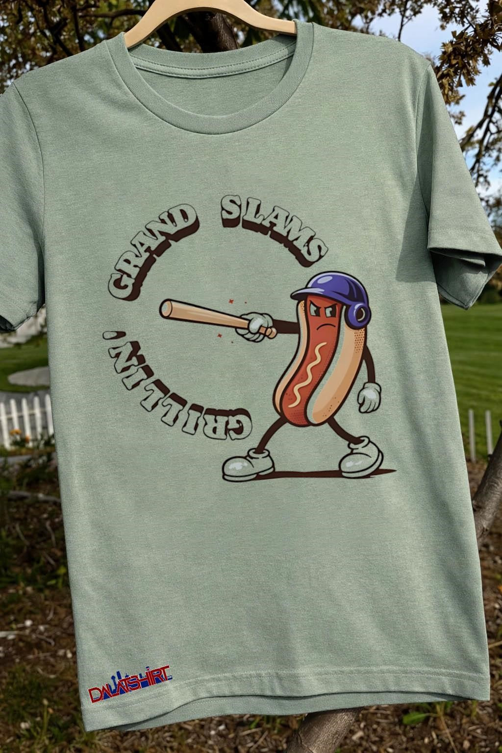 Grillin’ Grand Slams Hotdog Baseball Character shirt