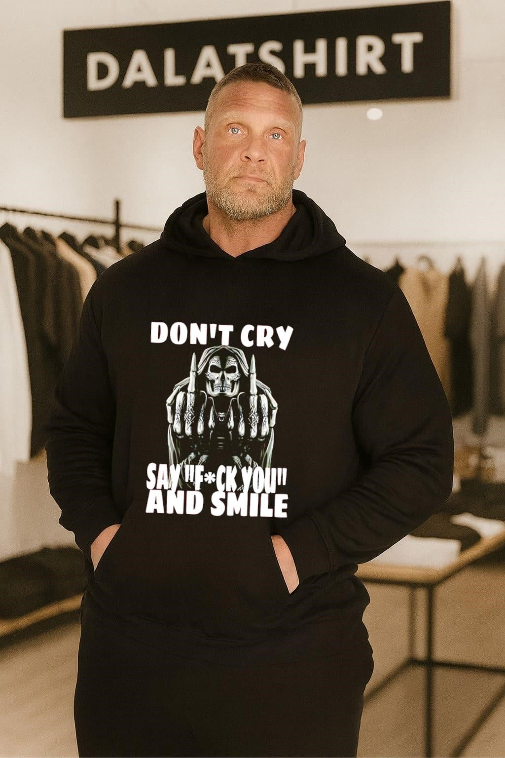 Grim Reaper Middle Finger Don’t Cry Say Fuck You and Smile shirt