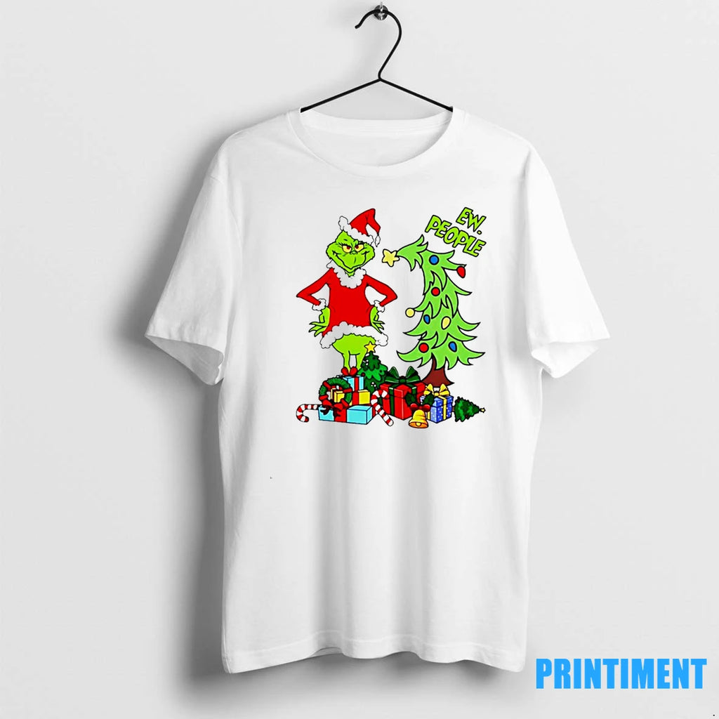Grinch Santa And Pine Tree Merry Christmas Tshirts Sweater