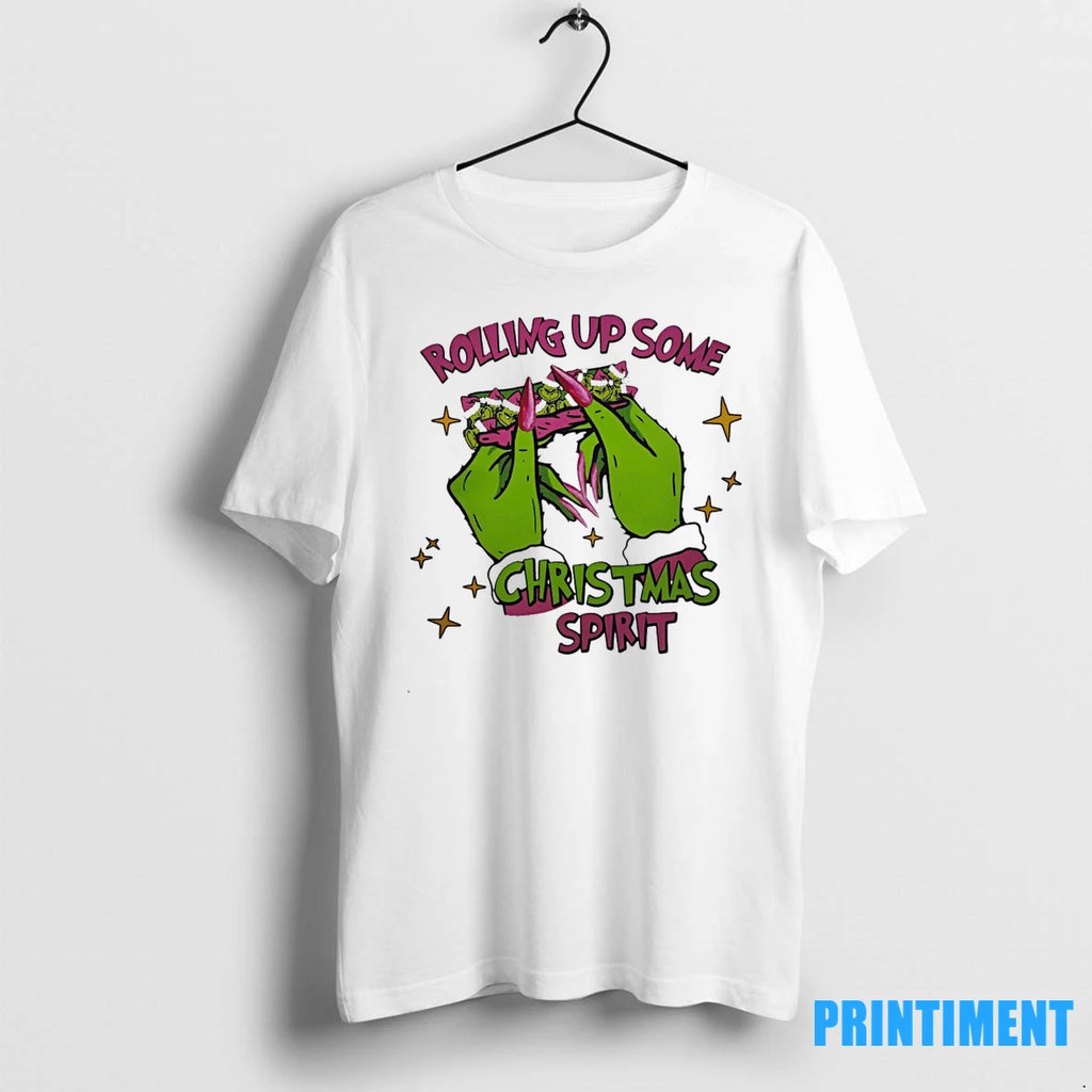Grinch Rolling Up Some Christmas Spirit Tshirts Sweater