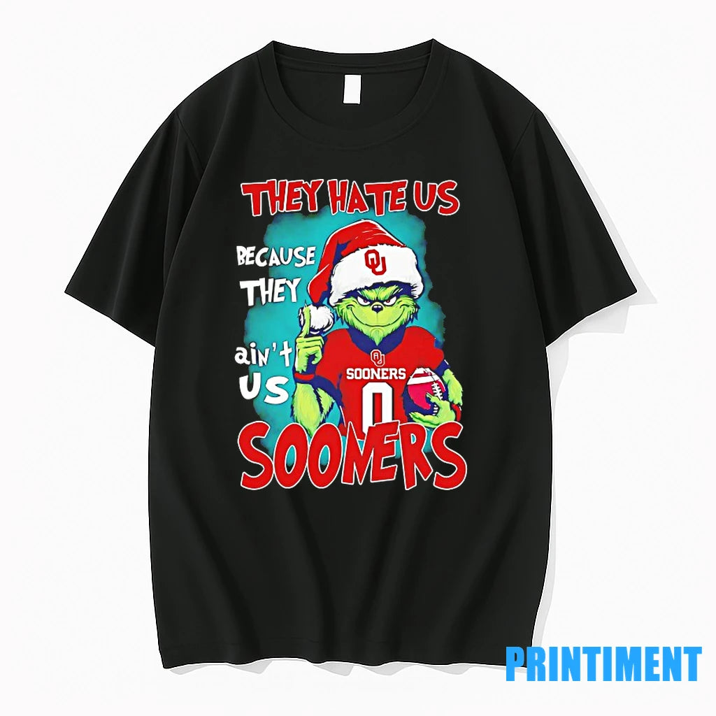 Grinch They Hate Us Because They Aint Us Oklahoma Sooners Christmas Tshirts Sweater